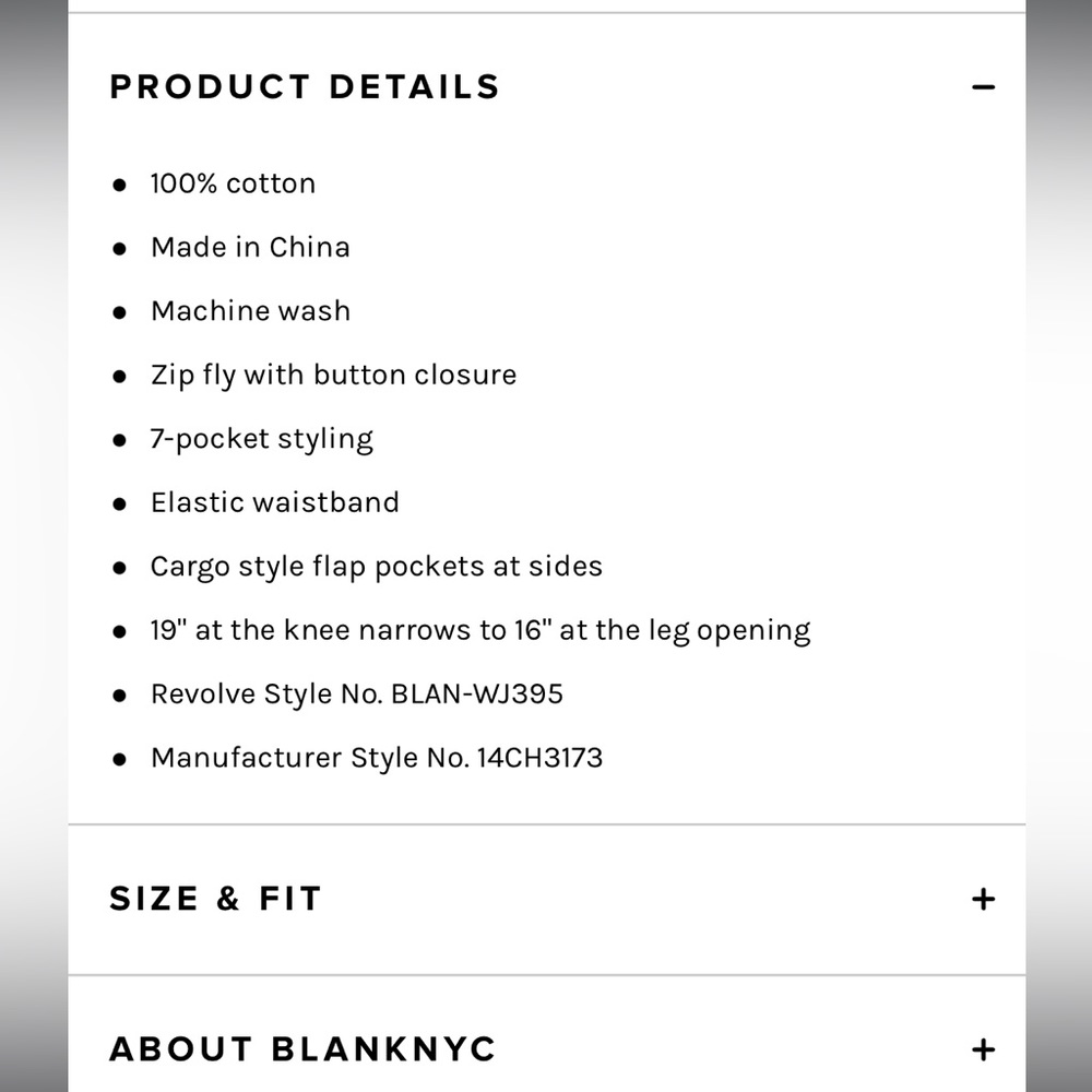 BLANK NYC Cargo Denim Pant Jeans - Picture 7 of 11